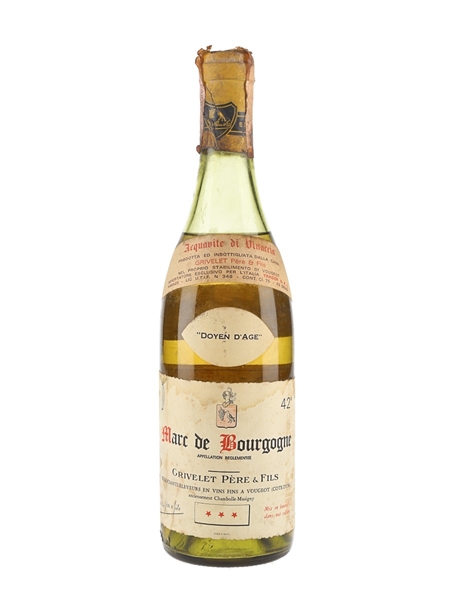 Grivelet Pere & Fils Marc De Bourgogne Bottled 1970s - D&C 75cl / 42%