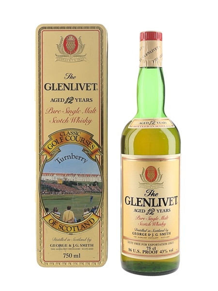 Glenlivet 12 Year Old Bottled 1980s - Classic Golf Courses Turnberry 75cl / 43%