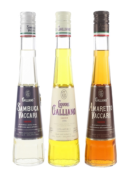 Galliano Liqueurs Set Bottled 1990s 3 x 33cl