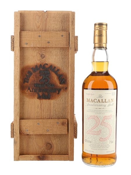 Macallan 1962 25 Year Old Anniversary Malt Bottled 1988 75cl / 43%