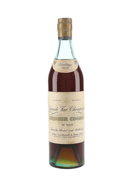Vintage 1912 Grande Fine Champagne Liqueur Cognac Bottled - 1940s - John Lovibond & Sons 75cl / 38.8%
