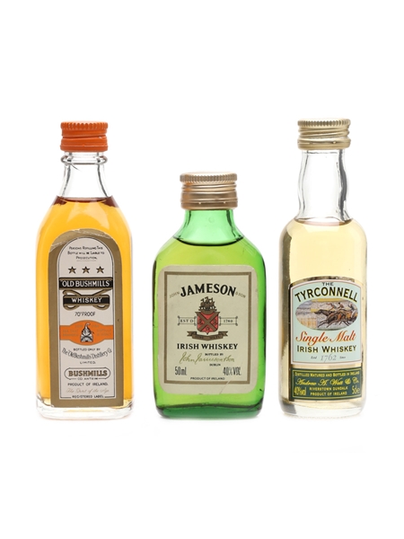 Assorted Irish Whiskey Tyrconnell, Bushmills, Jameson 3 x 5cl