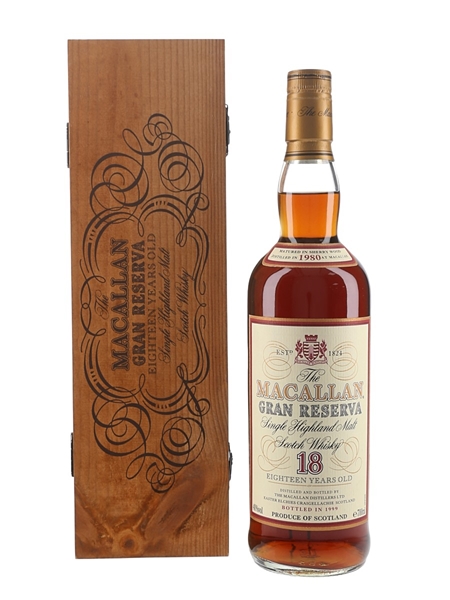 Macallan 1980 18 Year Old Gran Reserva Bottled 1999 70cl / 40%