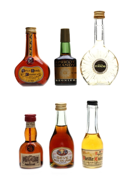 Assorted French Liqueurs Cusenier, Grand Marnier, Vieille Cure 6 x 3cl - 5cl