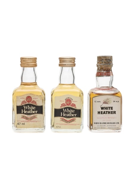 White Heather Bottled 1970s & 1980s 3 x 4.7cl