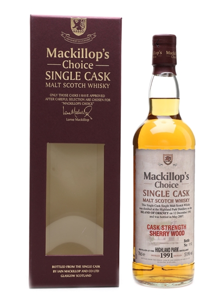 Highland Park 1991 Mackillop's Choice Bottled 2007 70cl / 53.9%