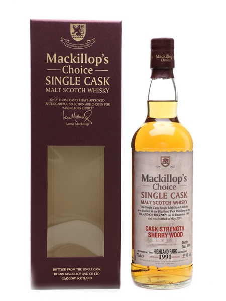 Highland Park 1991 Mackillop's Choice Bottled 2007 70cl / 53.9%