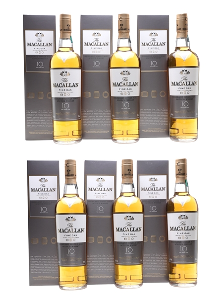 Macallan 10 Year Old Case of Six Fine Oak 6 x 70cl / 40%