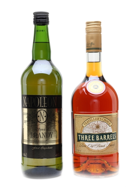 French Brandy Three Barrels & Napoleon II 2 x 100cl / 40%