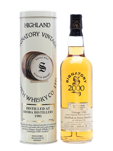 Brora 1981 19 Year Old Bottled 2000 - Signatory Vintage 70cl