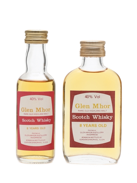 Glen Mhor 8 Year Old Bottled 1980s - Gordon & MacPhail 2 x 5cl / 40%