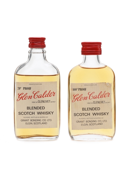 Glen Calder 70 Proof & 100 Proof Bottled 1970s 2 x 5cl