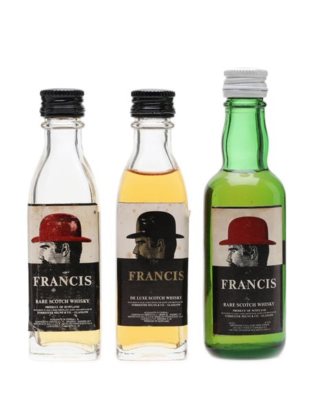 Francis Black & Red Bowler  3 x 4cl