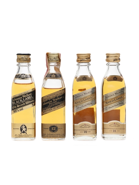 Johnnie Walker Extra Special, 12 Year Old & Gold Label 4 x 5cl