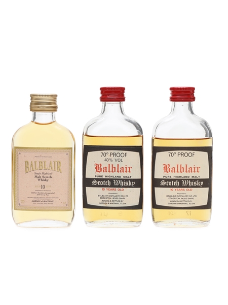 Balblair 10 Year Old Bottled 1970s-1980s - Gordon & MacPhail 3 x 5cl