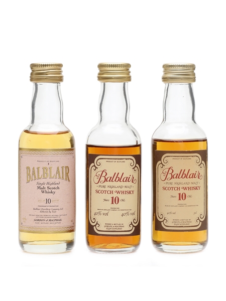 Balblair 10 Year Old Bottled 1980s-1990s - Gordon & MacPhail 3 x 5cl