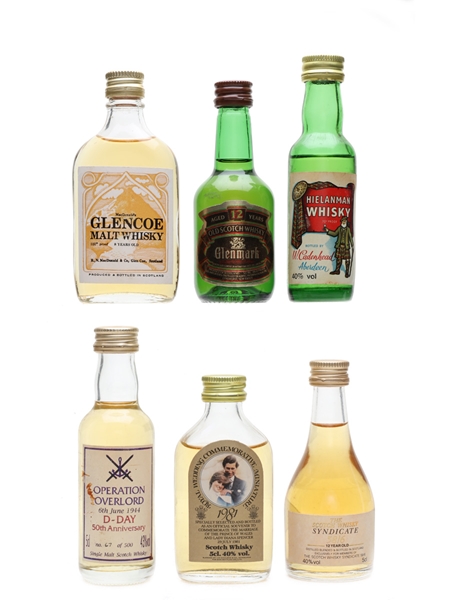 Assorted Malts & Blends Cadenhead, Glencoe, Glenmark 6 x 5cl