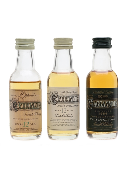 Cragganmore 12 Year Old & 1984 5cl x 3 