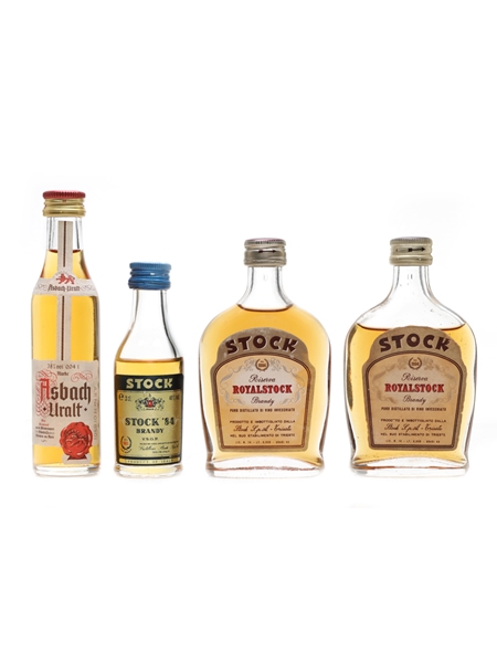 Stock & Asbach Brandy  4 x 3cl - 5cl