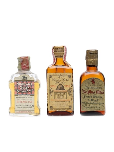 3 x Blended Scotch Whisky Miniature 