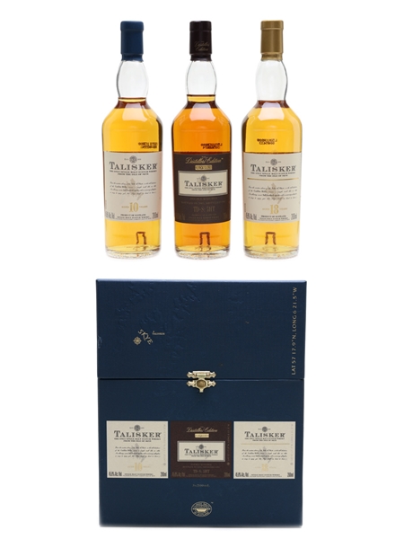 Talisker Whisky Set 10 Year Old, 1992 Distillers Edition, 18 Year Old 3 x 20cl / 45.8%