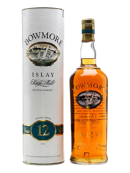 Bowmore 12 Years Old Screen Printed Label 1 Litre