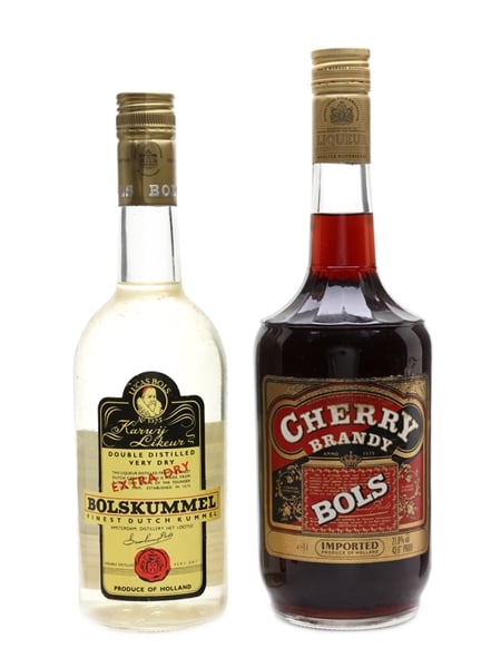 Bols Cherry Brandy & Extra Dry Kummel Bottled 1970s - 1980s 100cl & 75cl