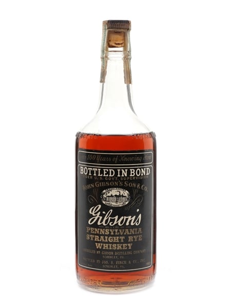 Gibson's 1940 5 Year Old Straight Rye Whiskey Bottled 1945 - Distilled in Pennsylvania 75cl / 50%