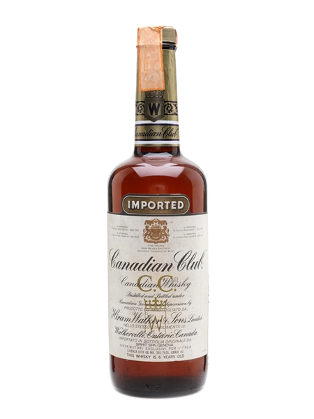 Canadian Club 6 Year Old Bottled 1970s - Spirit 75cl / 40%