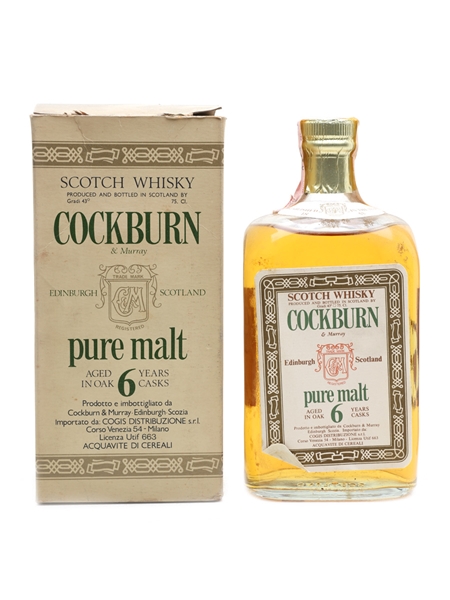 Cockburn & Murray 6 Year Old Pure Malt Bottled 1970s - Cogis 75cl / 43%