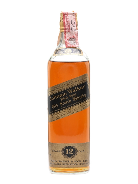 Johnnie Walker Black Label 12 Year Old Bottled 1970s - Wax & Vitale 75cl / 40%