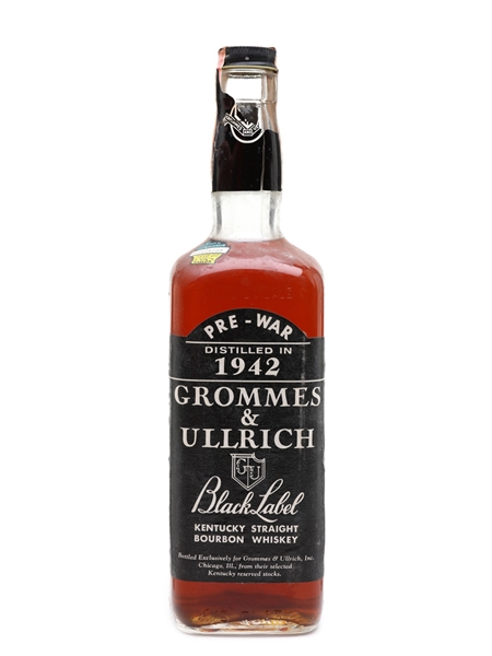 Grommes & Ullrich 1942 Black Label Bottled 1960s - Marquette Distributors, Chicago 75.7cl / 42%