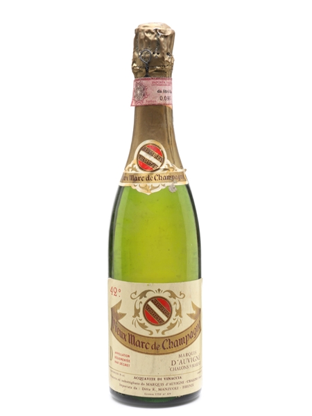 Marquis D'Auvigne Vieux Marc De Champagne Bottled 1960s - Manzuoli 75cl / 42%