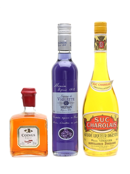 Assorted French Liqueurs & Digestifs Violette, Coings, Suc Charolais 2 x 50cl & 70cl