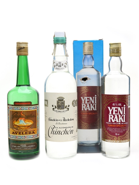 Assorted Spirits Raki, Aguardente & Chinchon 70cl, 75cl, 100cl