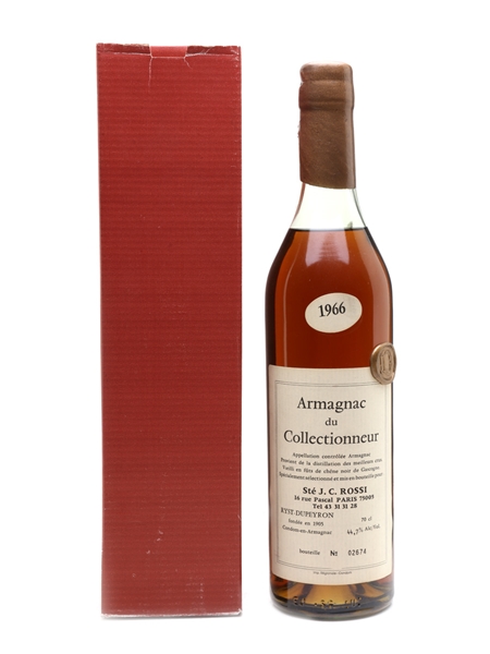 Dupeyron 1966 Armagnac Bottled for J C Rossi, Paris 70cl / 44.7%