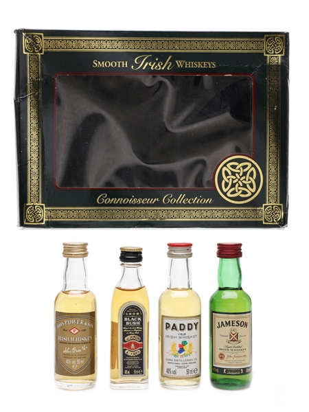 Smooth Irish Whiskeys Connoisseur Collection Jameson, Black Bush, Paddy, Power 4 x 5cl / 40%