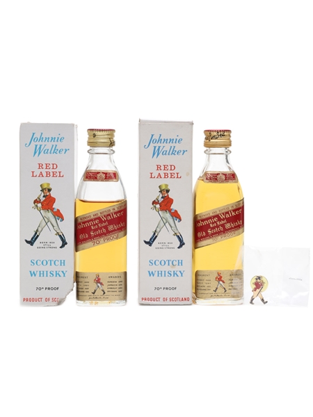 Johnnie Walker Red Label Bottled 1970s 2 x 5cl / 40%