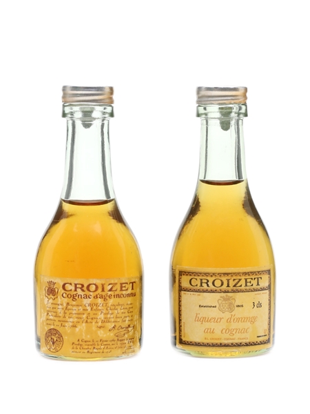 Croizet Age Inconnu & Liqueur D'Orange Bottled 1950s 2 x 3cl