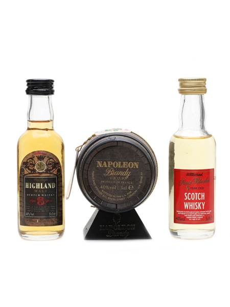 St Michael Brandy & Whisky Marks & Spencer 3 x 5cl / 40%