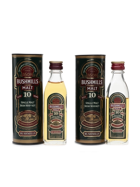 Bushmills 10 Year Old Bottled 1990s 2 x 5cl / 40%