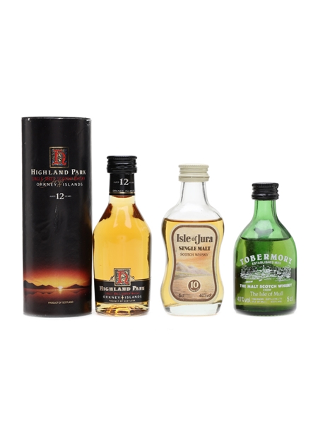 Highland Park, Isle Of Jura, Tobermory Bottled 1980s & 1990s 3 x 5cl / 40%