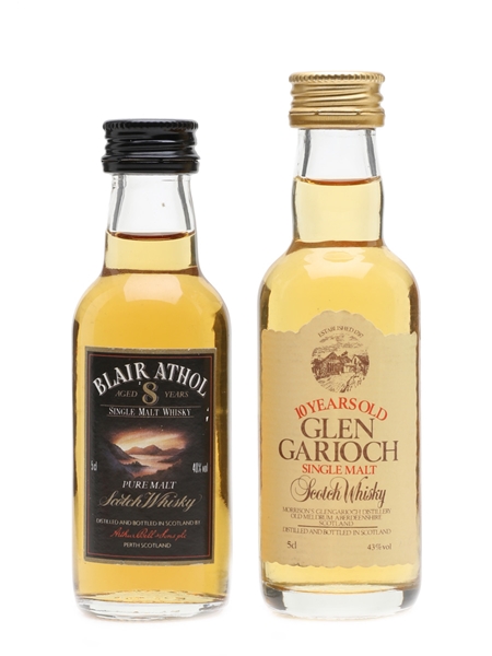 Blair Athol 8 Year Old & Glen Garioch 10 Year Old Bottled 1980s 2 x 5cl