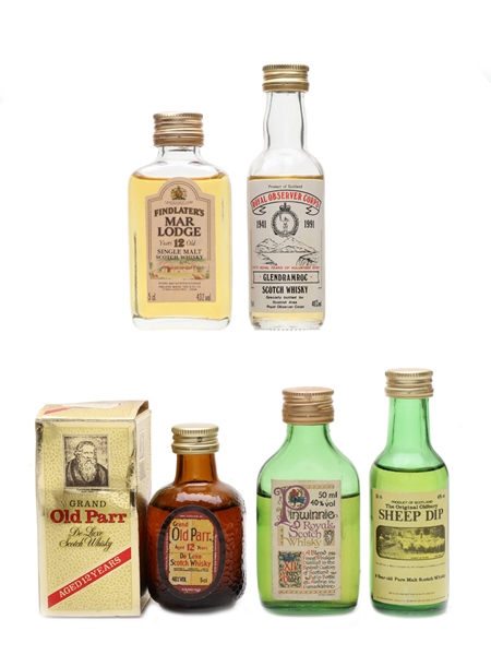 Assorted Blends & Malts Old Parr, Sheep Dip, Mar Lodge, Pinwinnie 5 x 5cl