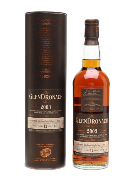 Glendronach 2003 Single Cask 12 Year Old - Lateltin AG 70cl / 54.3%