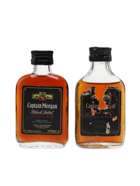 Captain Morgan Black Label Bottled 1970s 2 x 5cl / 40%