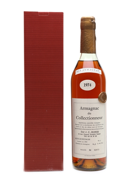 Dupeyron 1974 Armagnac Bottled for J C Rossi, Paris 70cl / 44.8%