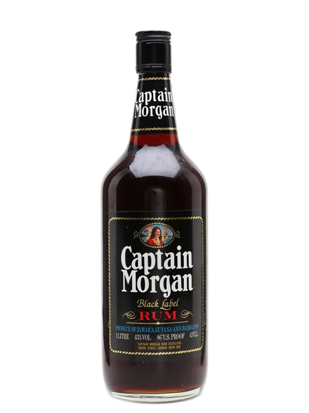 Captain Morgan Black Label Rum Bottled 1980s 100cl / 43%