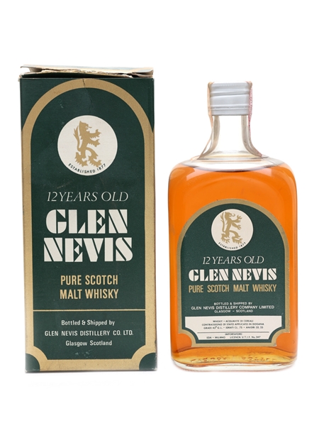 Glen Nevis 12 Year Old Bottled 1970s - Eda 75cl / 43%