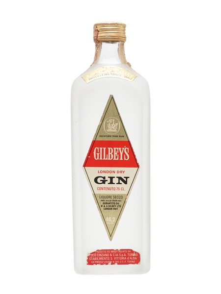 Gilbey's London Dry Gin Bottled 1960s - Cinzano 75cl / 46.2%